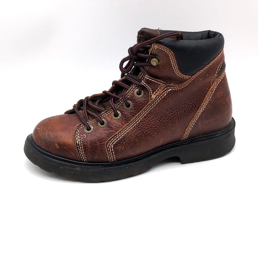 C.E. Schmidt Shoes Womens Brown 6 Leather Work Boots Hard Toe Ankle 83658